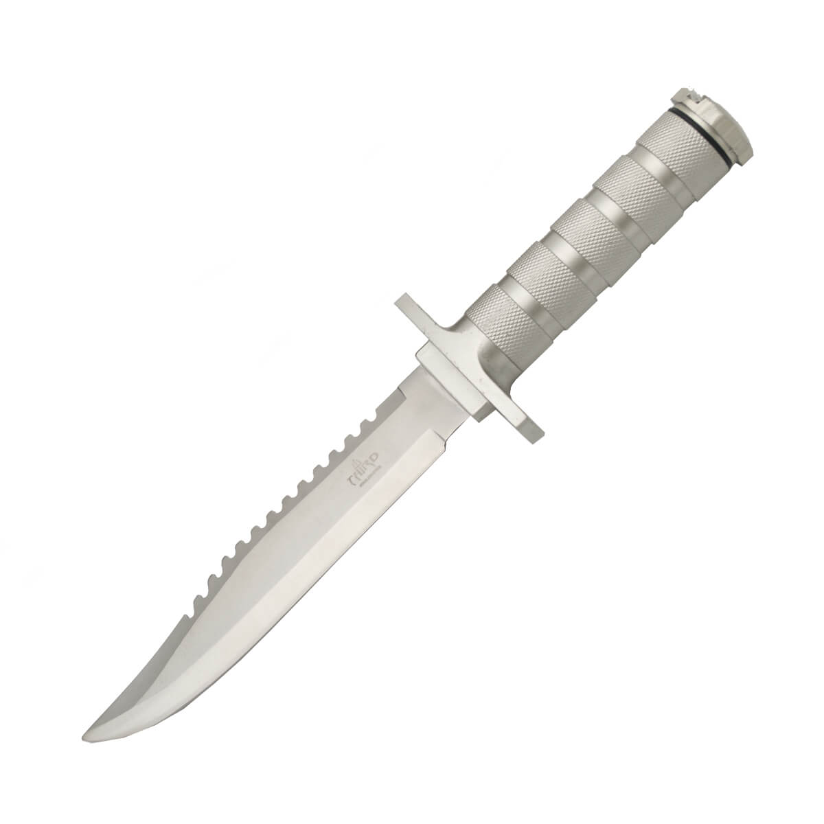 Cuchillo táctico satinado con accesorios de supervivencia satinad...