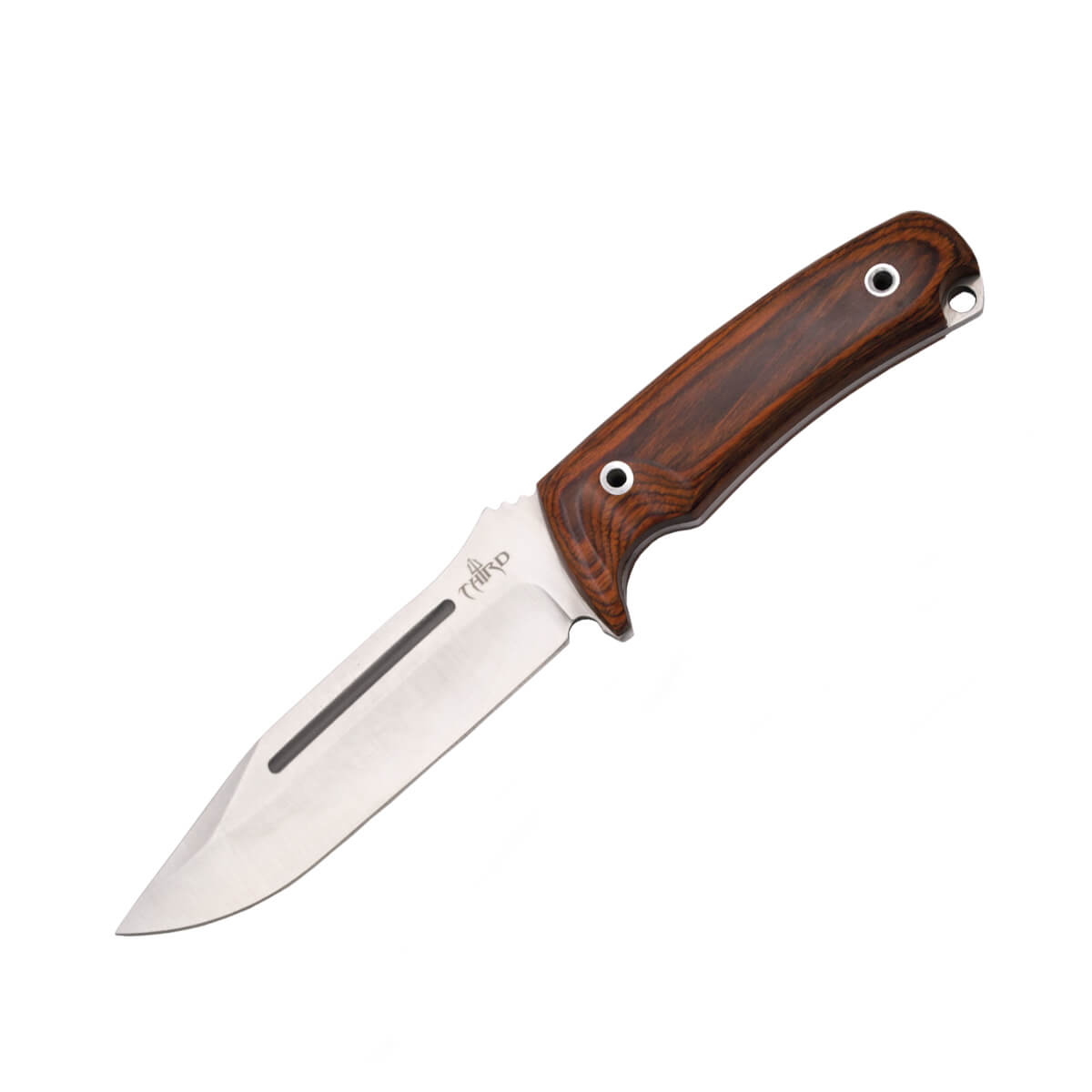 Cuchillo de caza enterizo con mango de madera de pakka