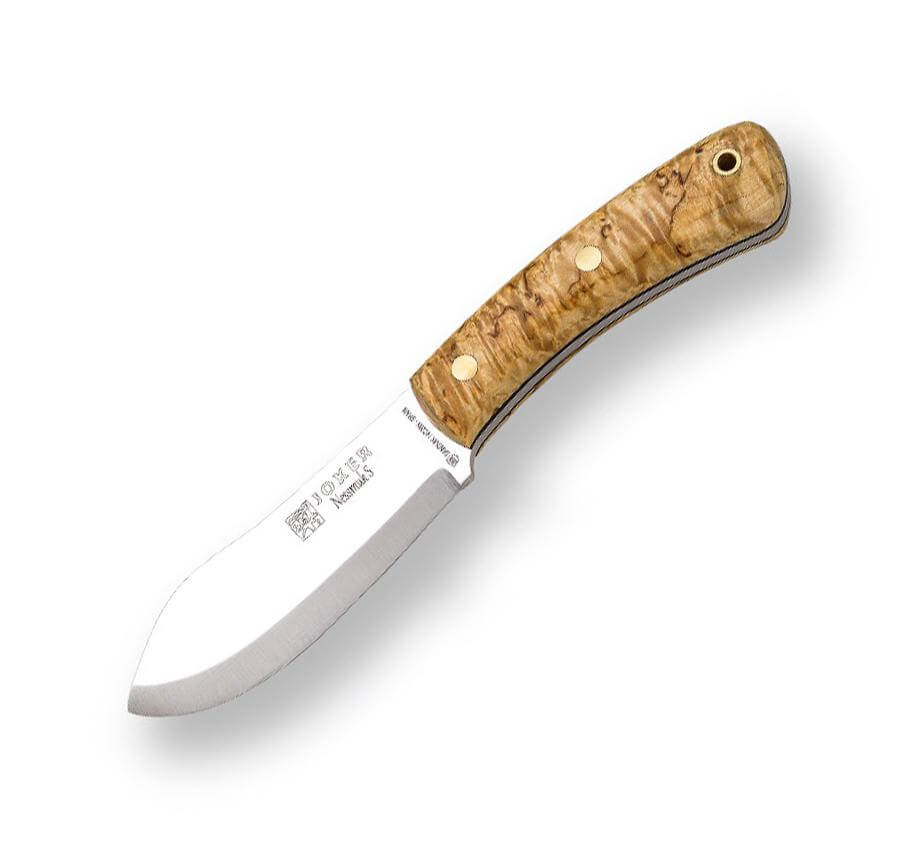 Joker Nessmuk S bushcraft knife with birch wood handle with flint 02