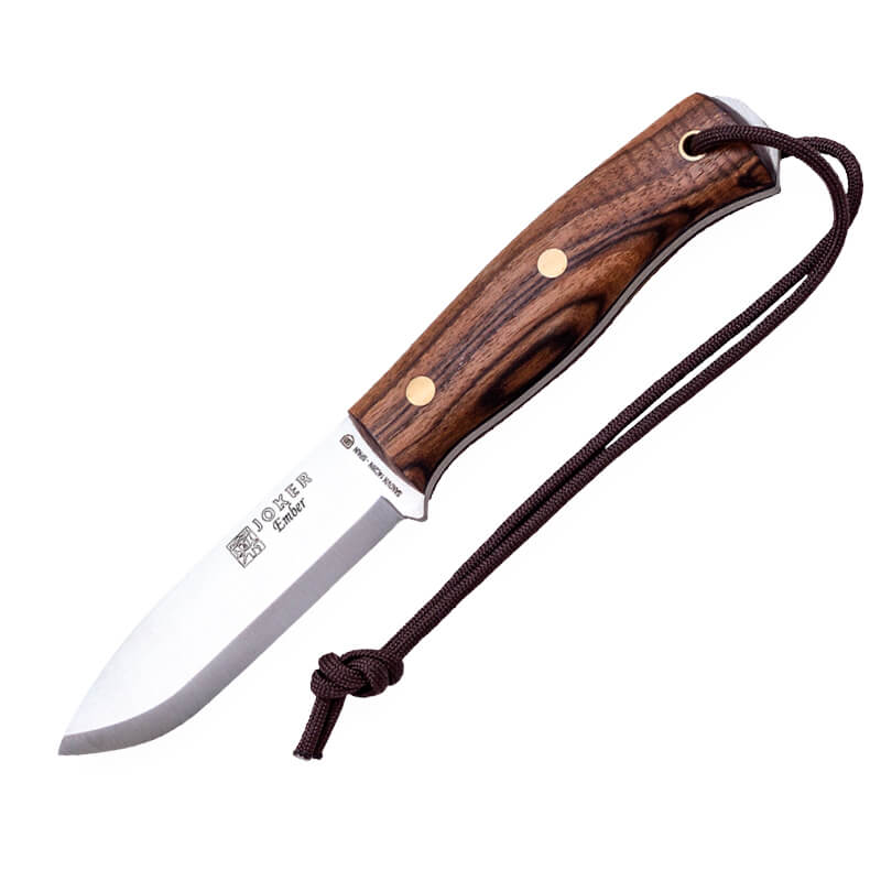 Joker BS9 Ember bushcraft knife with walnut handle and Sandvik 14C28N