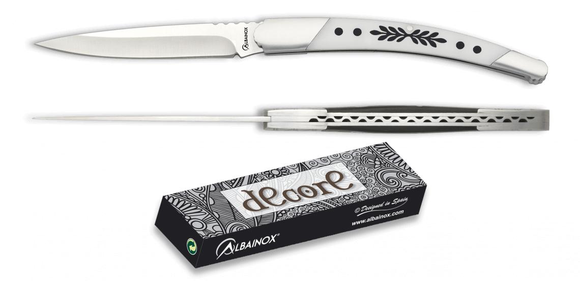 Albainox penknife with white scales, steel ferrule and 8.5 cm blade
