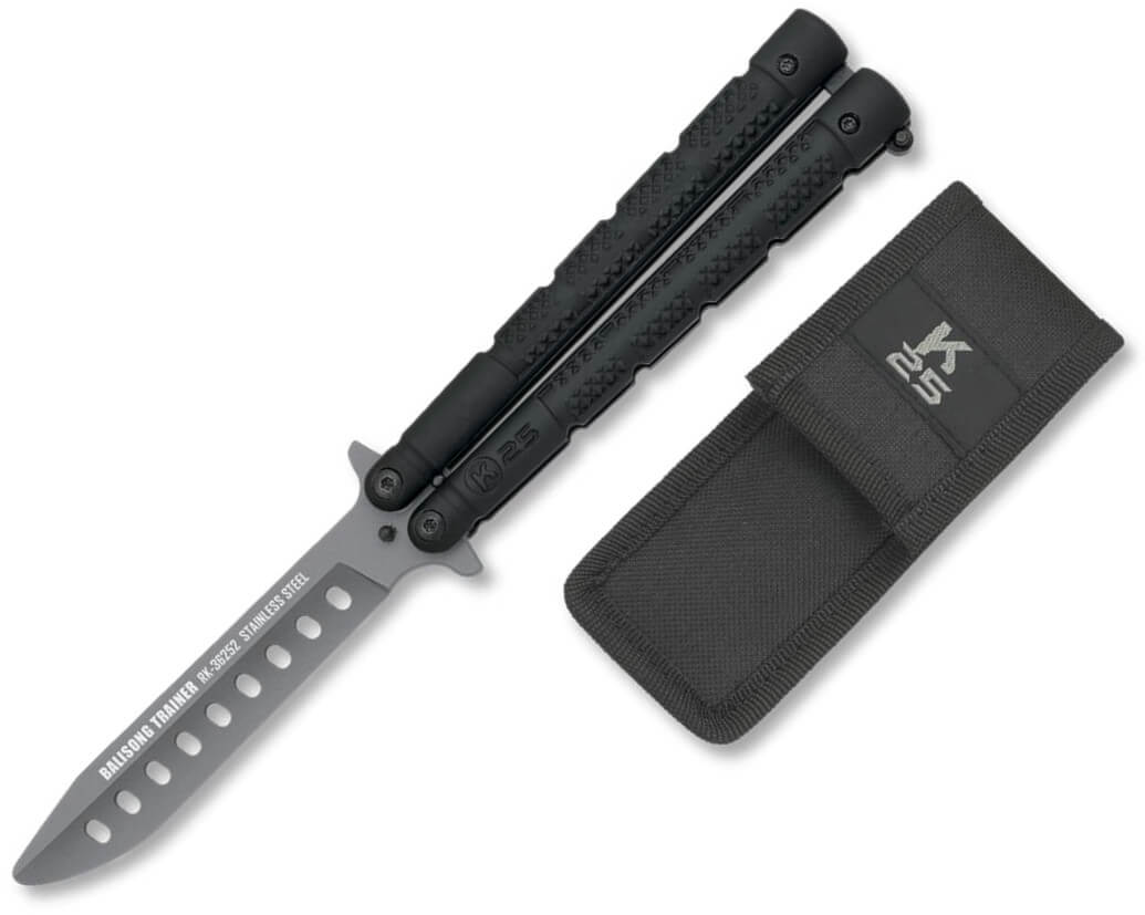 Black K25 tactical training butterfly knife with 9.8 cm blade 97