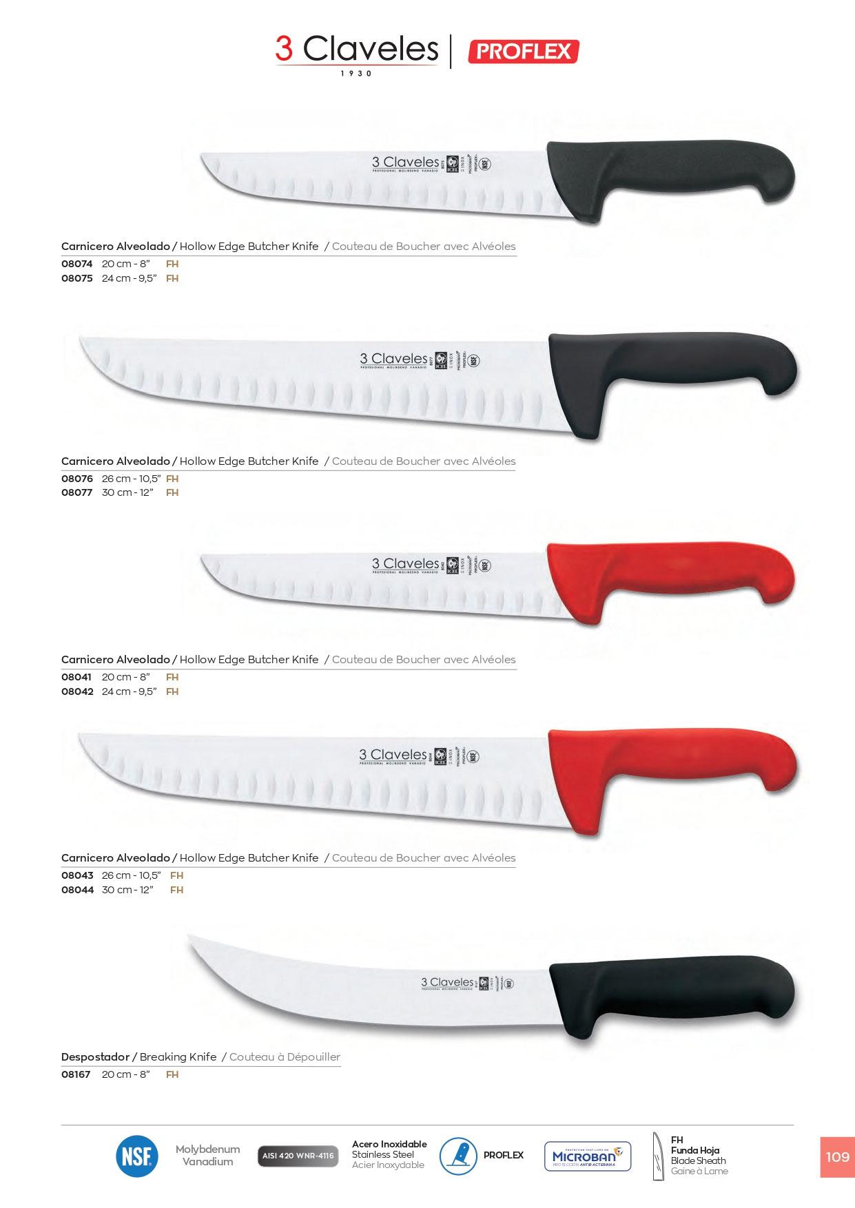 CUCHILLOS CARNICERO 3 Claveles - cuchilleria profesional carnicero