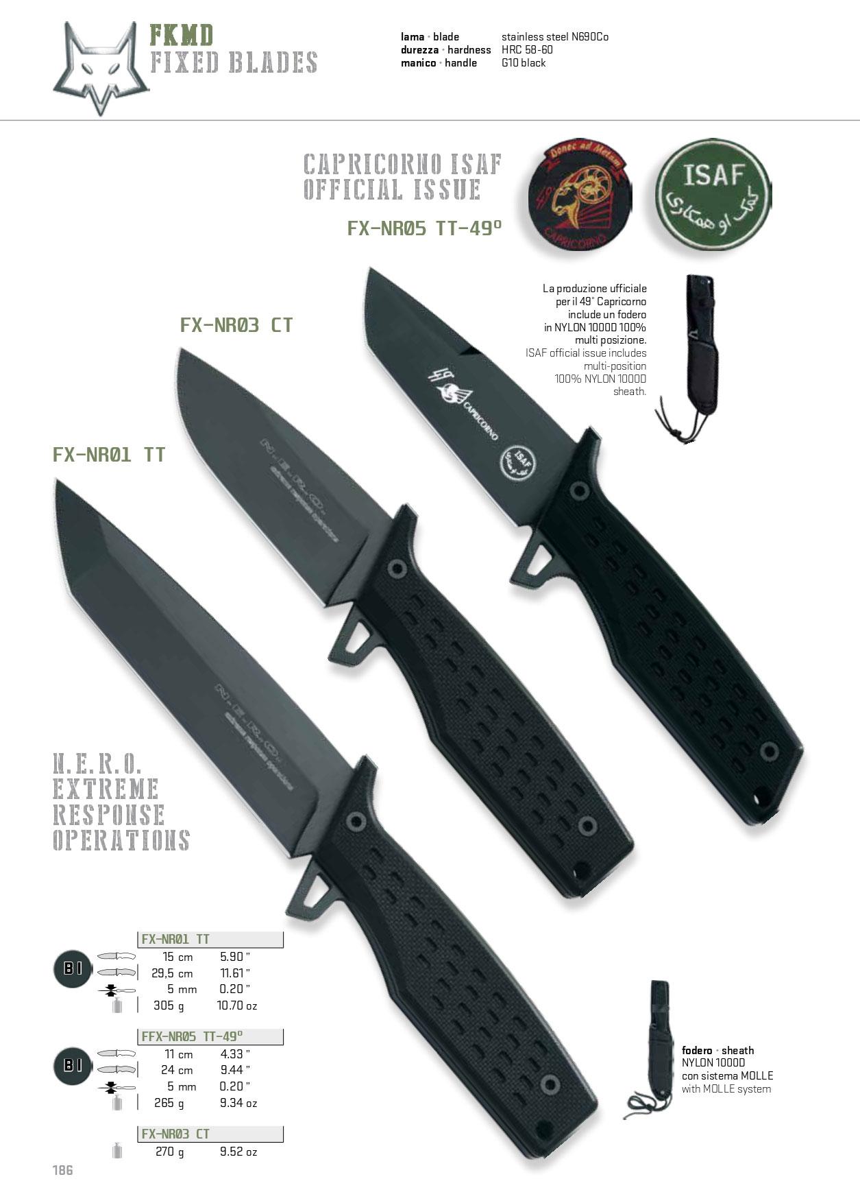 NERO MILITARMESSER Fox Military taktische messer Besteck