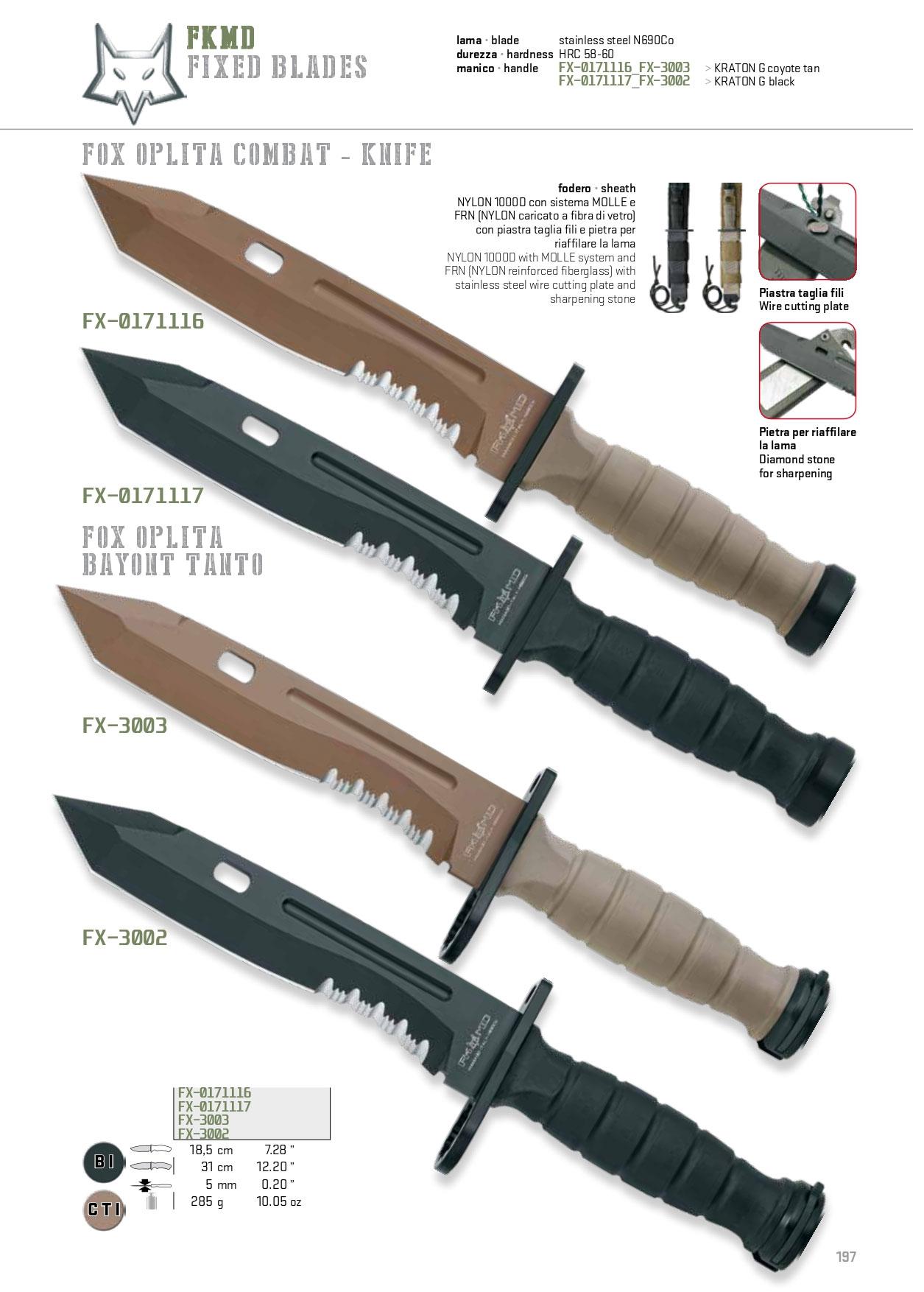 OPLITA COUTEAUX MILITAIRES Fox Military couteaux tactiques militaires