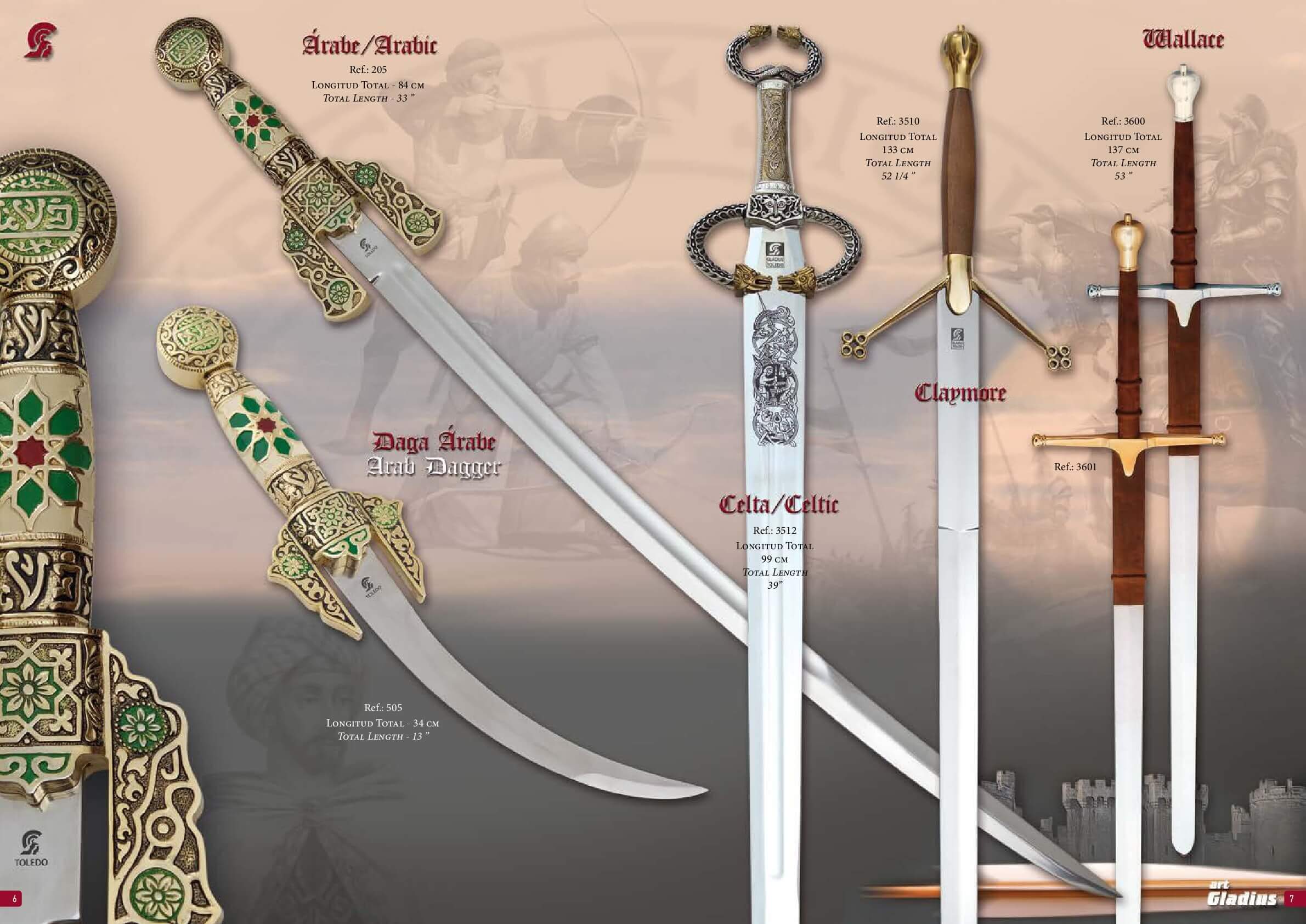 ARABISCHE UND KELTISCHE SCHWERTER Gladius schwerter, 505 Besteck