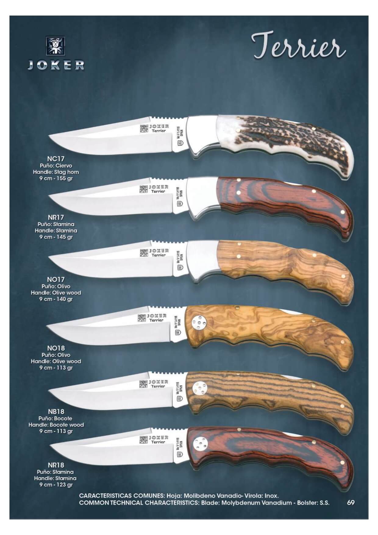 FOLDING KNIVES JOKER TERRIER Joker pocketknives Cutlery