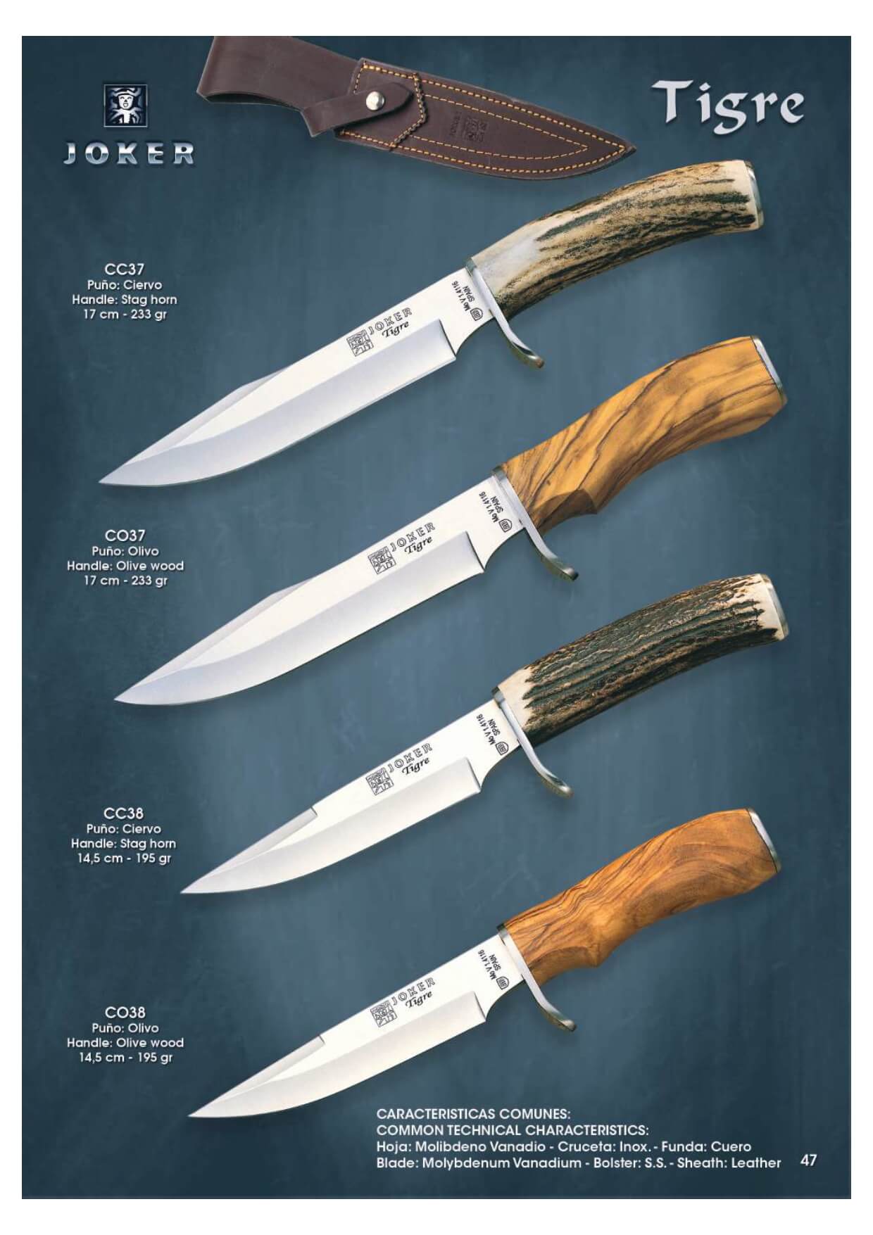 TIGRE HUNTING KNIVES Joker hunting knives Cutlery
