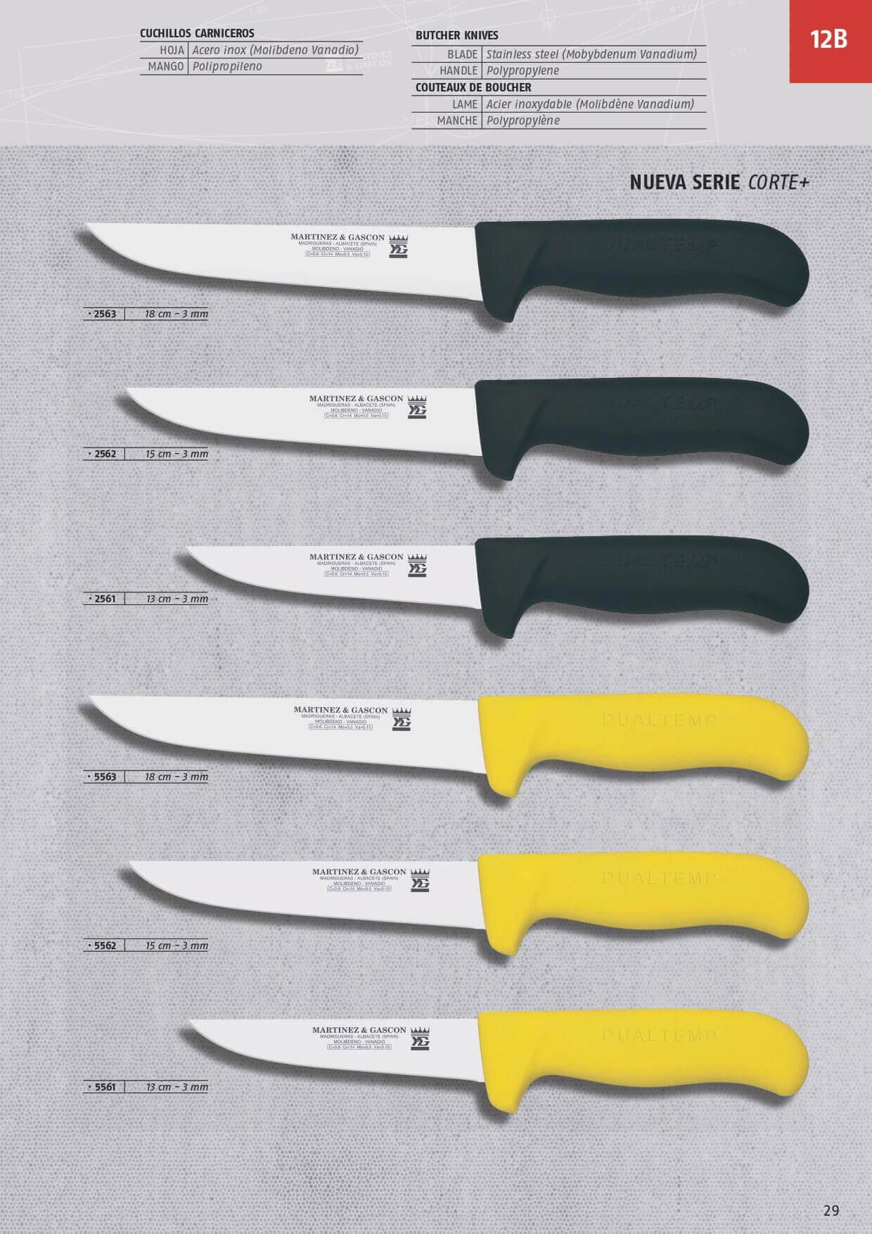 CUCHILLOS CARNICEROS Martinez & Gascon - cuchilleria profesional