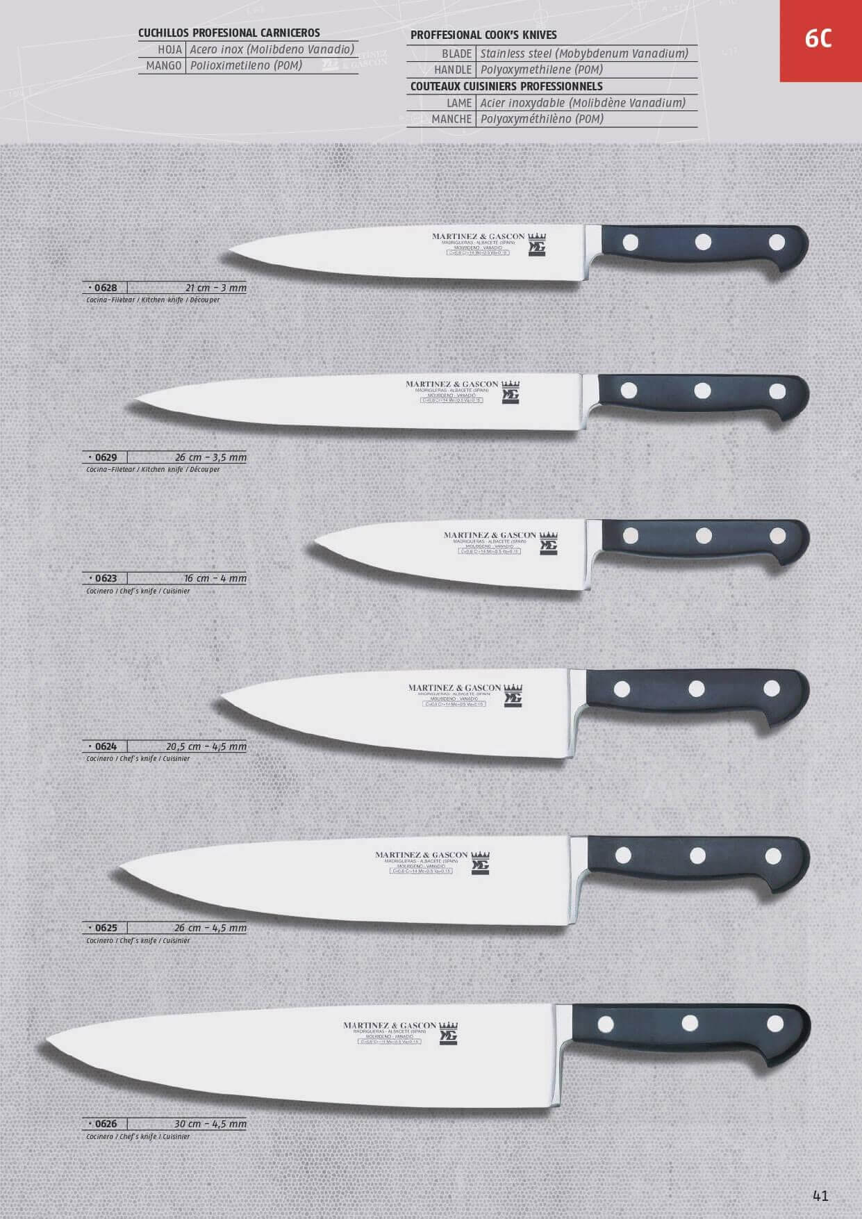 COOK KNIVES Martinez & Gascon professional knives cook, 0629