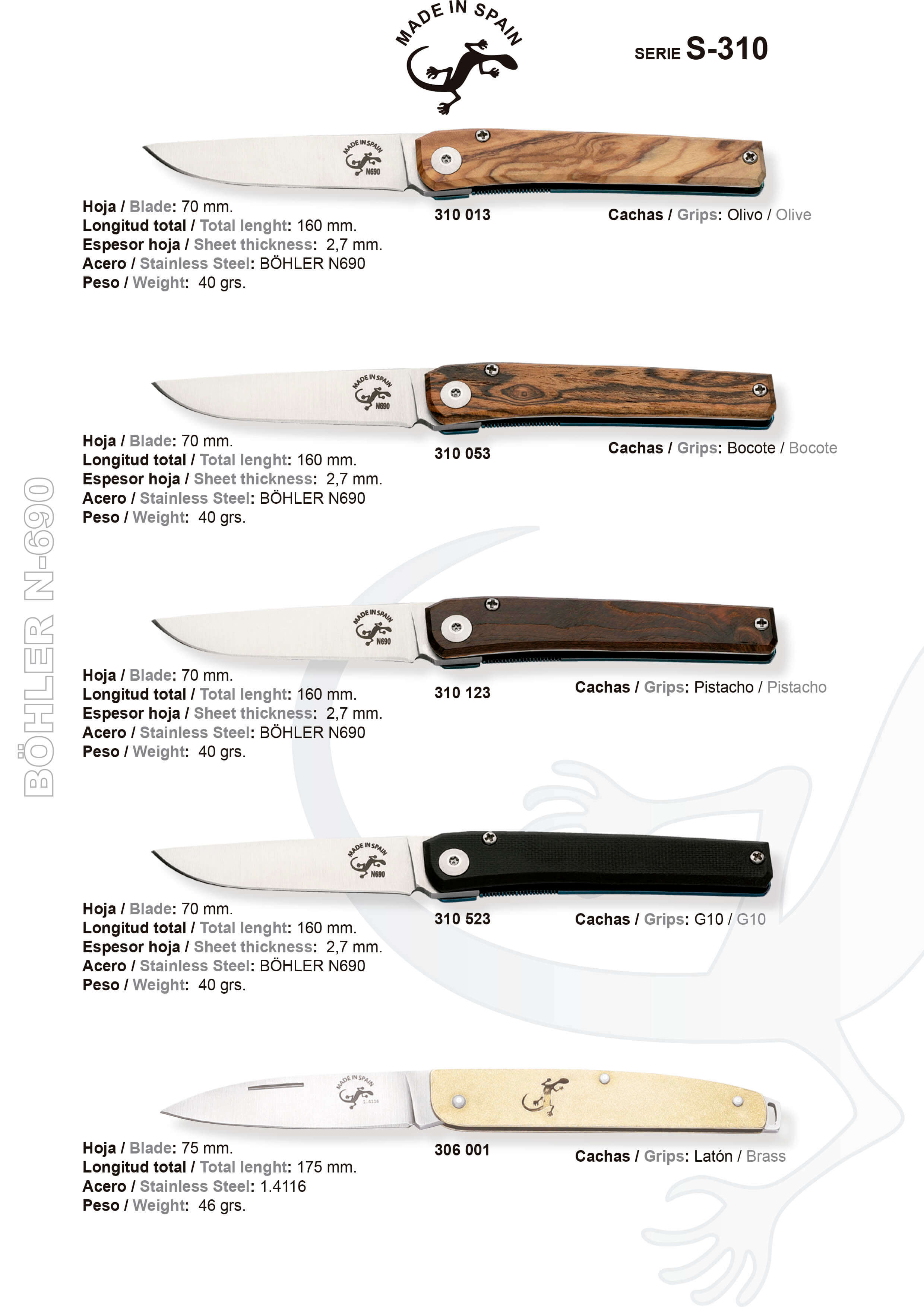 SALAMANDRA POCKET KNIVES Salamandra pocketknives pocket, 306001 Cutlery