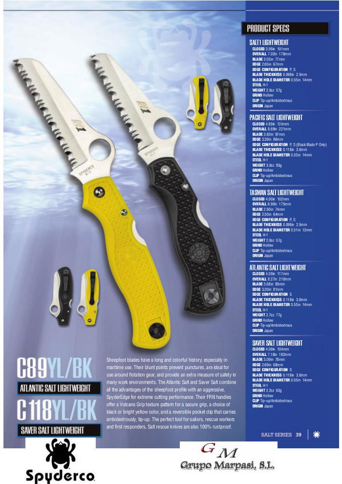 SALT SERIES 2 RESCUE & SAILORS KNIVES Spyderco professional knives