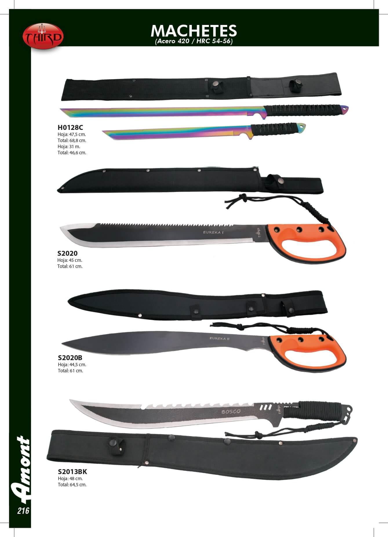 MACHETES THIRD cuchillos tacticos y caza tacticos, S2020B