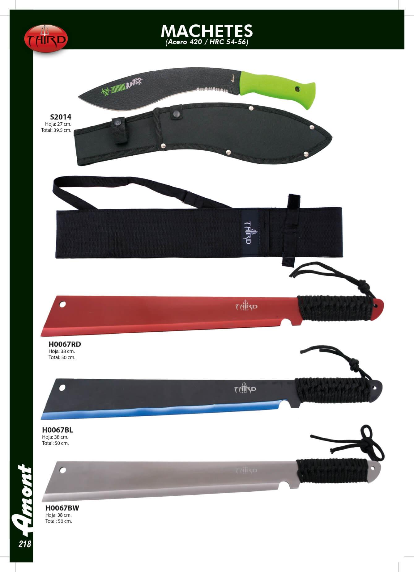 MACHETES CON MANGO DE PARACORD THIRD cuchillos tacticos y caza