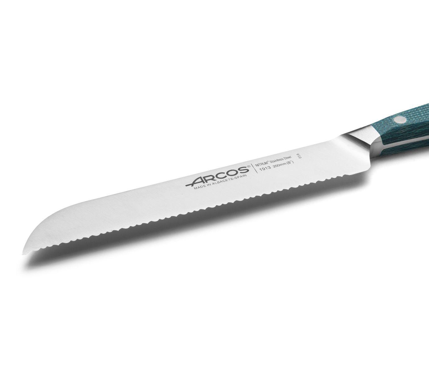 Arcos Brooklyn Brotmesser 200 mm mit blauem Micarta-Griff