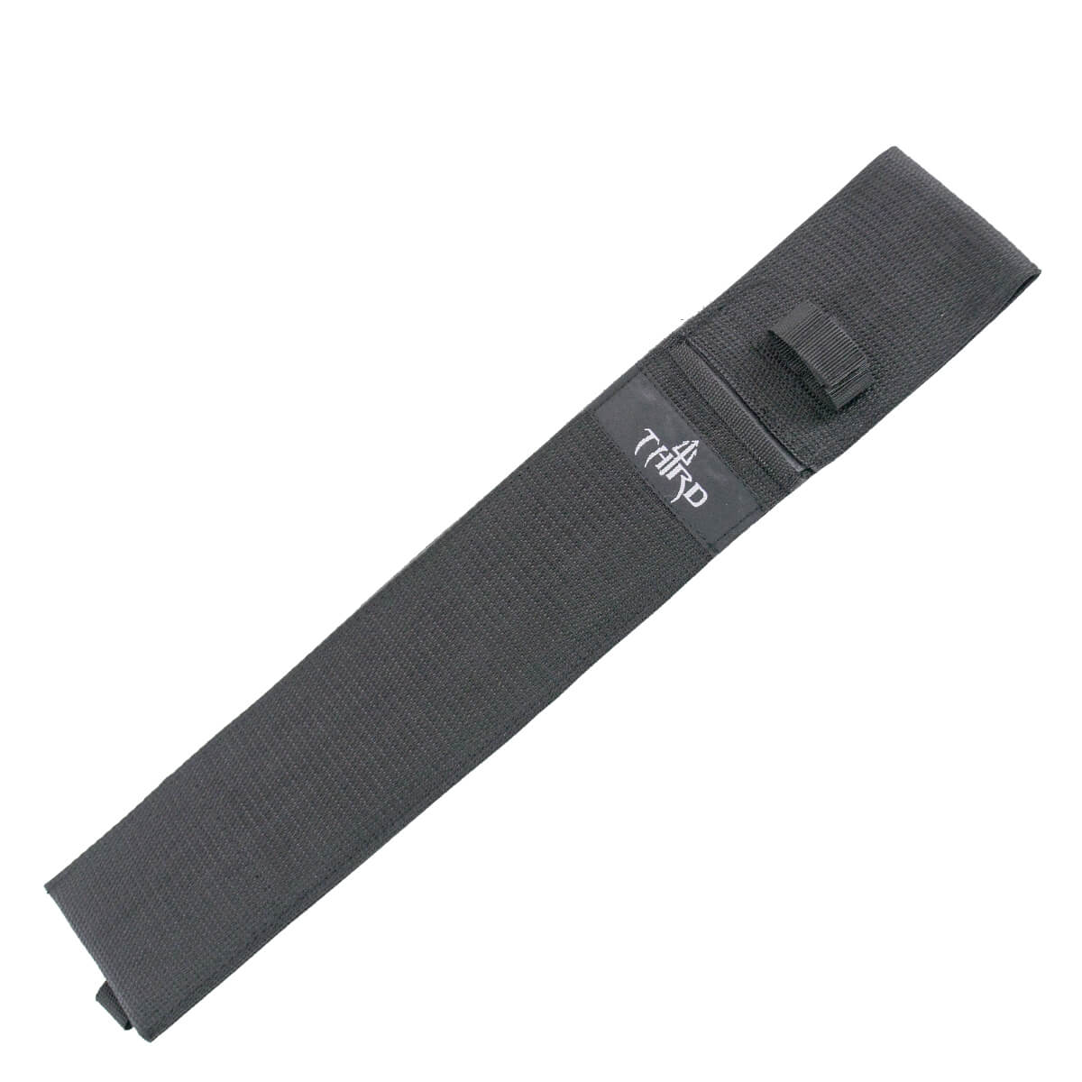 Facão Third com corda preta e lamina preta com uma borda azul de 38 cm