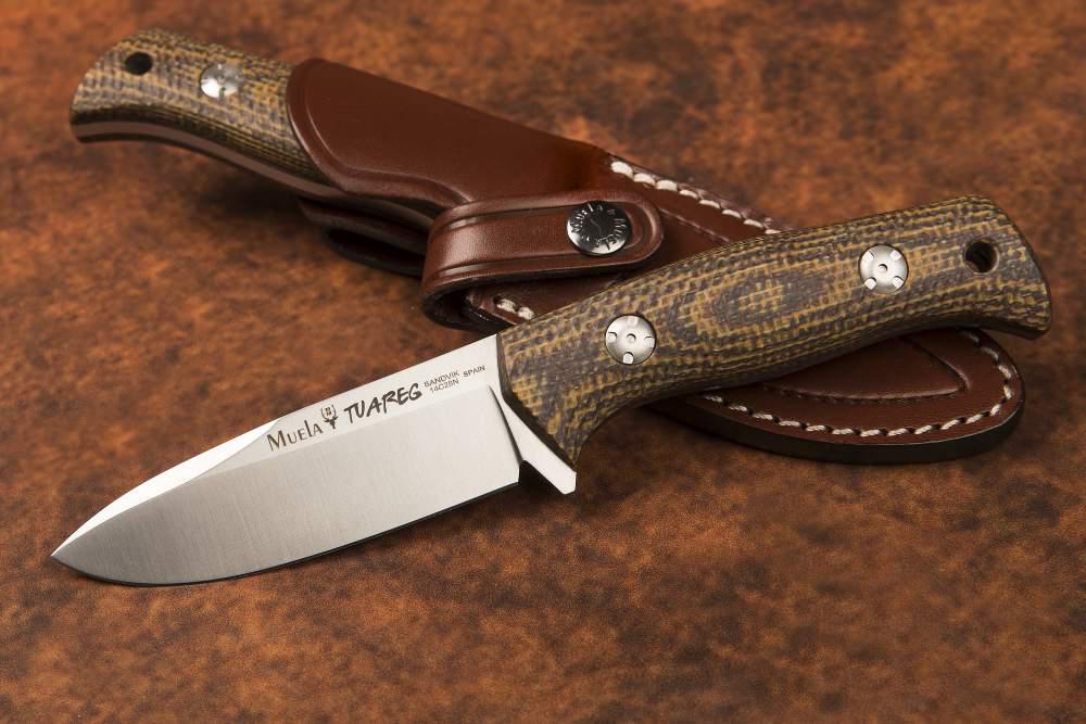 Muela Faca Tuareg com escamas de micarta de juta de mostarda