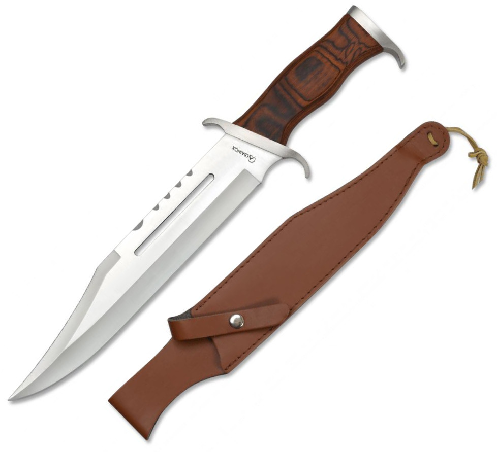 Albainox-Machete mit Holzgriff, Stahlzwinge, Lederscheide und 26,...