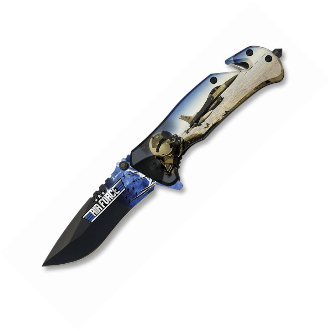 Albainox 3D assisted pocket knife with FOS, AIR FORCE print and 8...