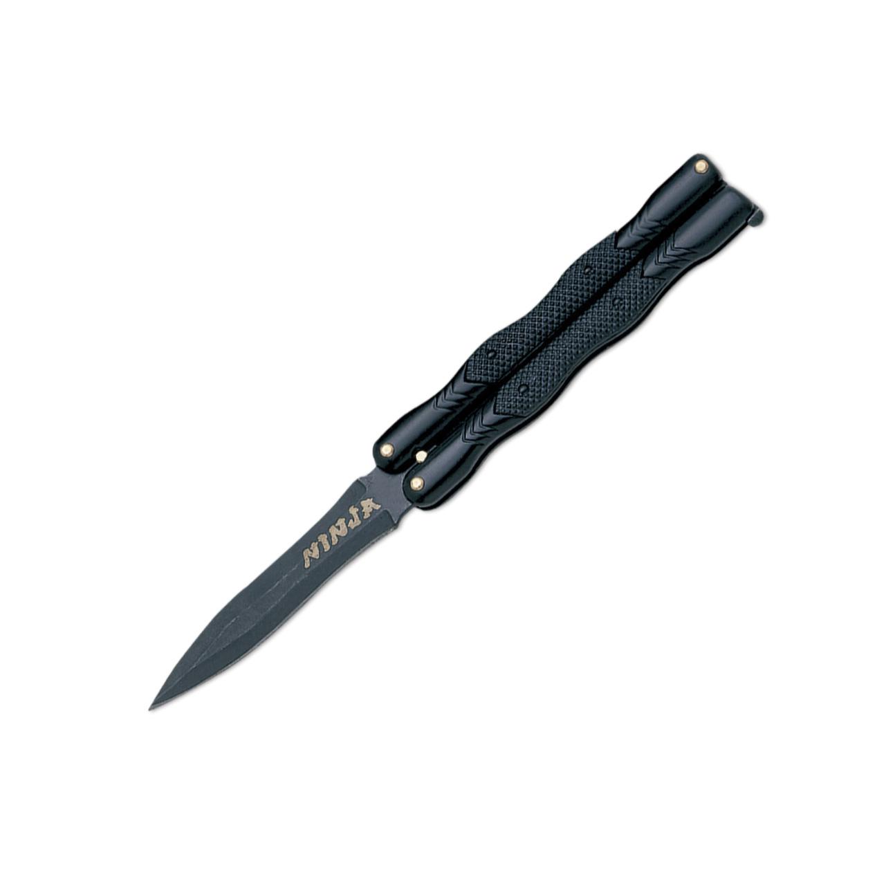 Cudeman Butterfly-Taschenmesser. Schwarzer ABS-Griff. 8,5 cm. Sch...