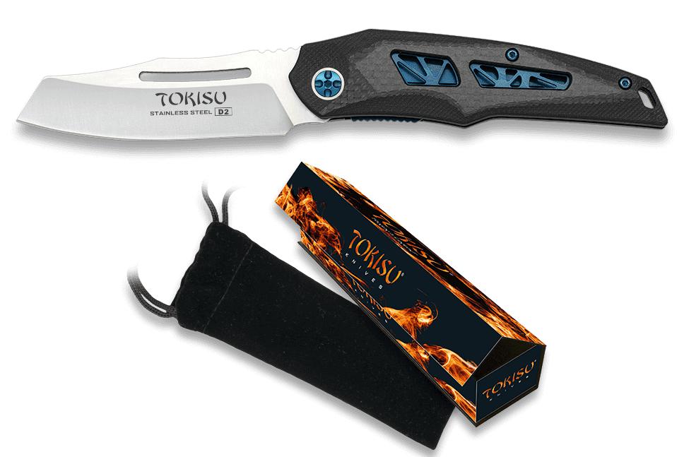 TOKISU Tactical Knife, 8.50 cm blade and G10 carbon fiber handle