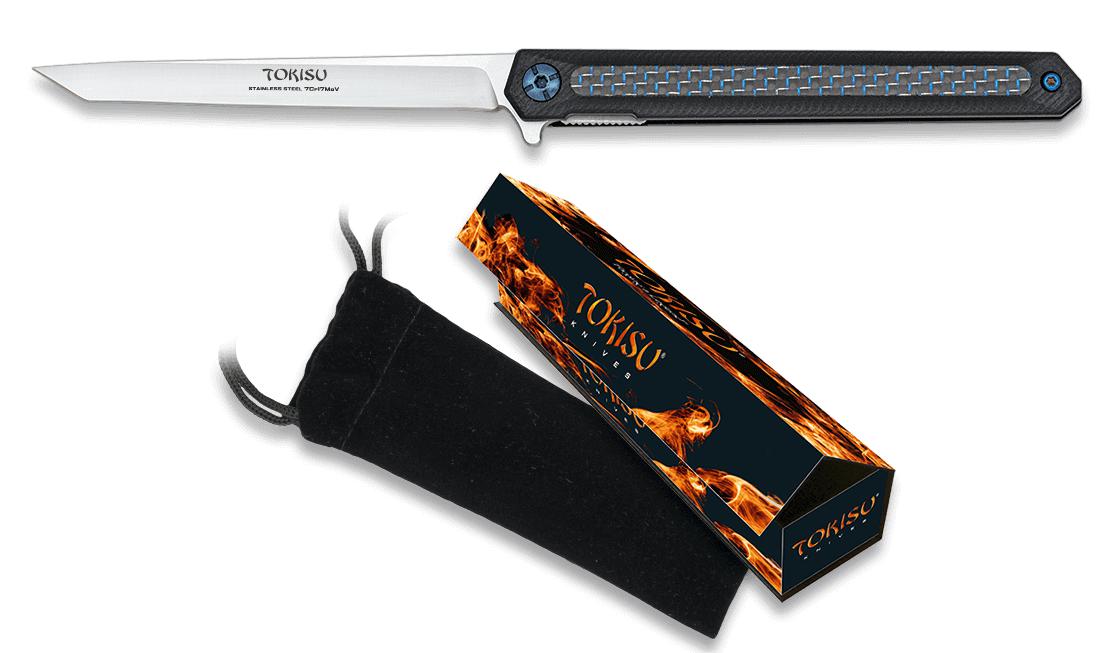 TOKISU tactical knife, with 9.00 cm blade and G10 Black handle