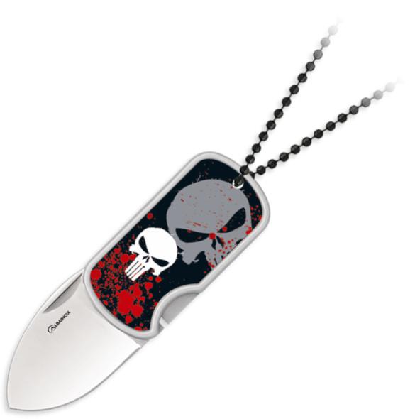 3D skull knife with clip and pendant