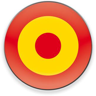 Imã de geladeira de 5 cm de diâmetro com a bandeira da Espanha