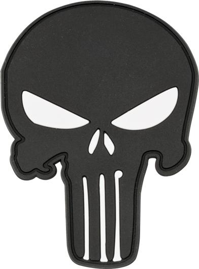 Patch tête de mort en noir 6,6 x 9 cm avec velcro