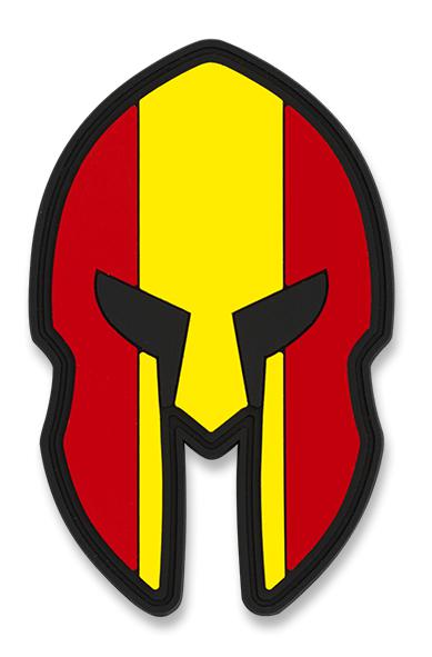 Patch casque spartiate aux couleurs de l'Espagne 5,6 x 9 cm avec ...