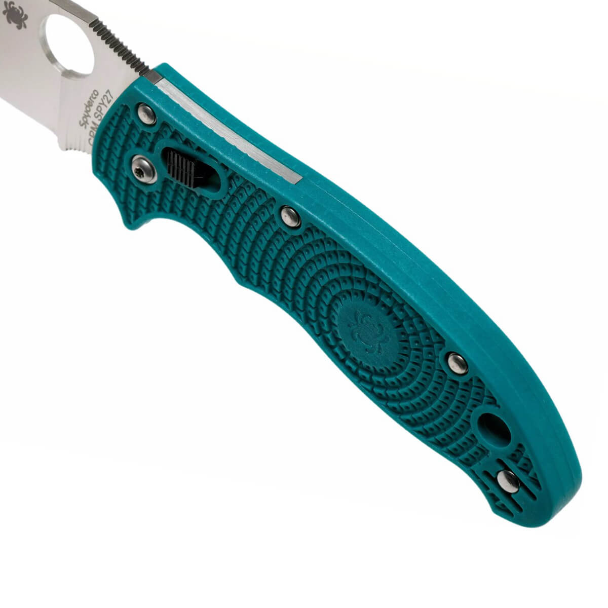 Spyderco Manix 2 Taschenmesser mit türkisfarbenem FRCP-Griff und 8,6 cm langer Klinge