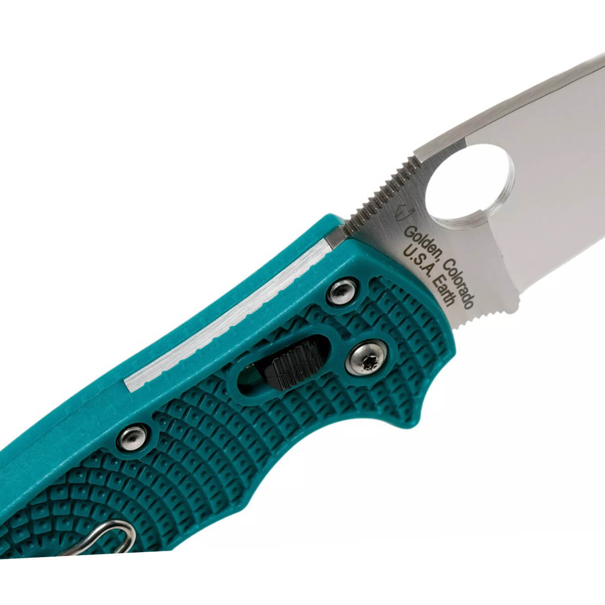Spyderco Manix 2 Taschenmesser mit türkisfarbenem FRCP-Griff und 8,6 cm langer Klinge