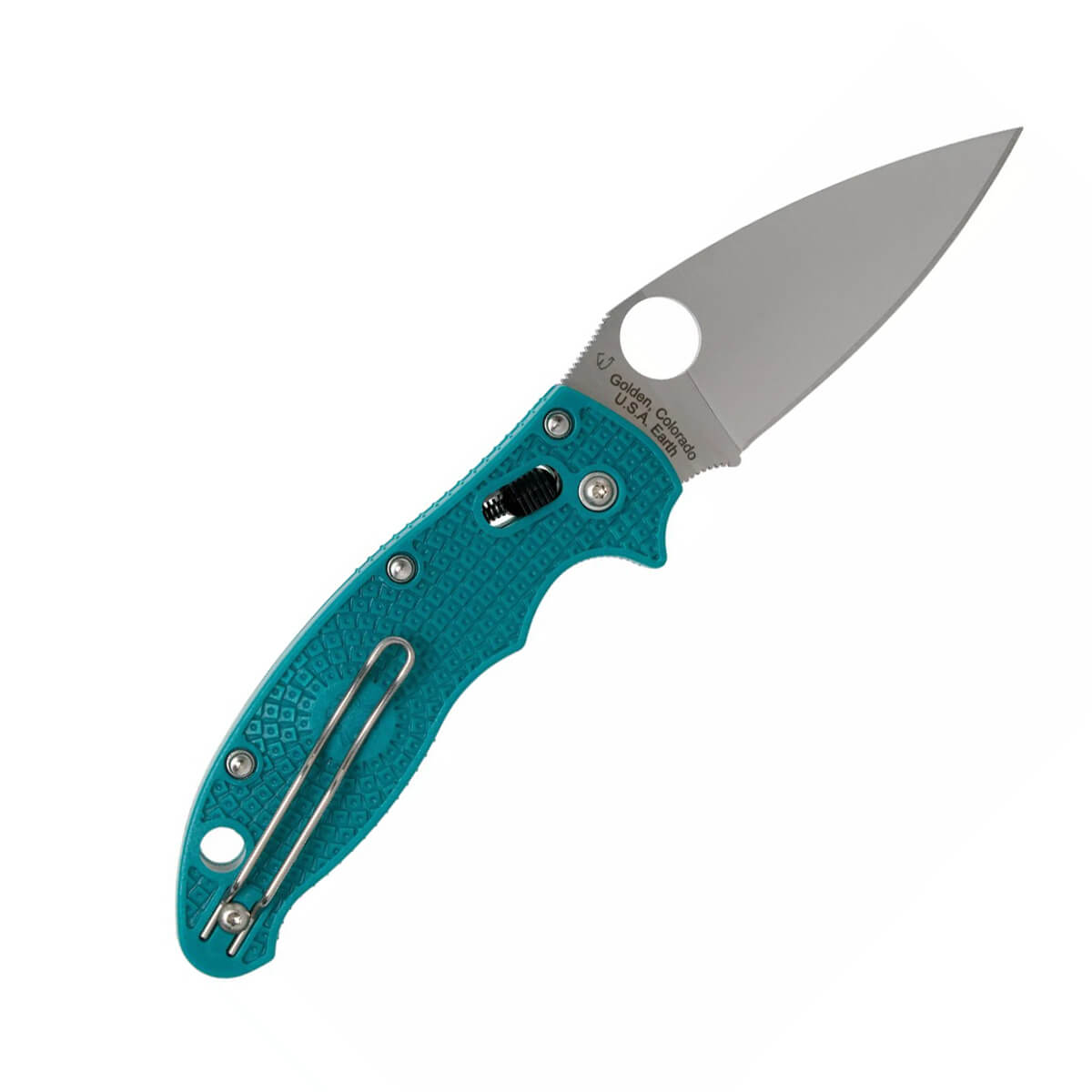 Spyderco Manix 2 Taschenmesser mit türkisfarbenem FRCP-Griff und 8,6 cm langer Klinge
