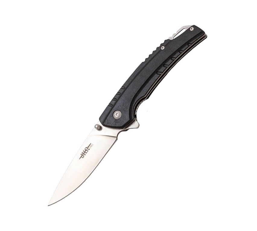 Couteau tactique JKR Pro avec manche en G10 et lame en acier D2 d...