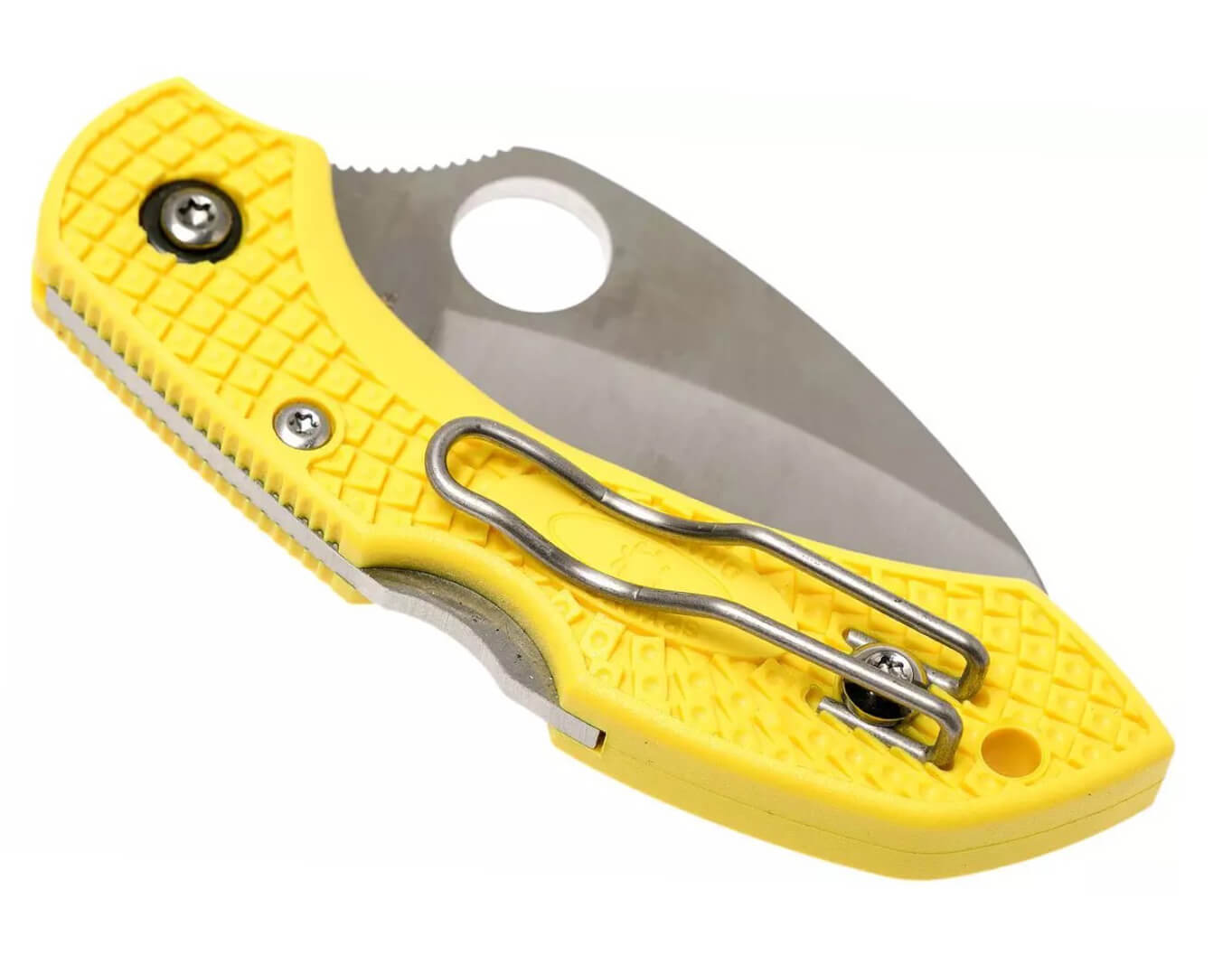 Couteau tactique Spyderco Dragonfly 2 Salt avec manche FRN jaune et lame en acier H1 avec tranchant SpyderEdge