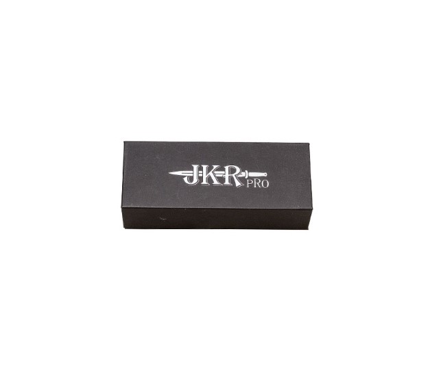 Couteau de sauvetage JKR PRO 10009 avec manche en acier inoxydable en fibre de carbone et lame en acier D2 de 9 cm