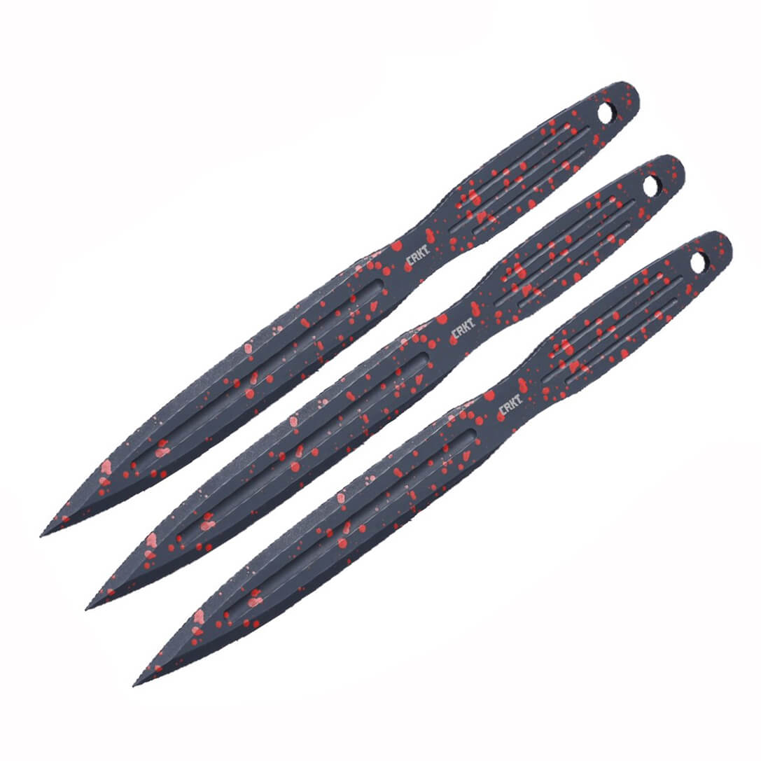 Set mit 3 CRKT Onion K930RKP Wurfmessern mit 15,9 cm langer Kling...