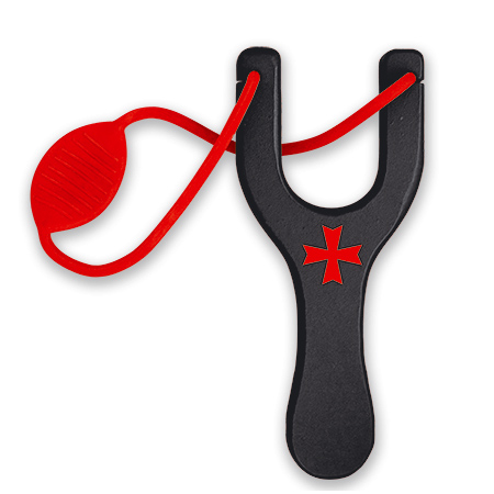 Funda em madeira lacada preta com cruz templária e borracha verme...