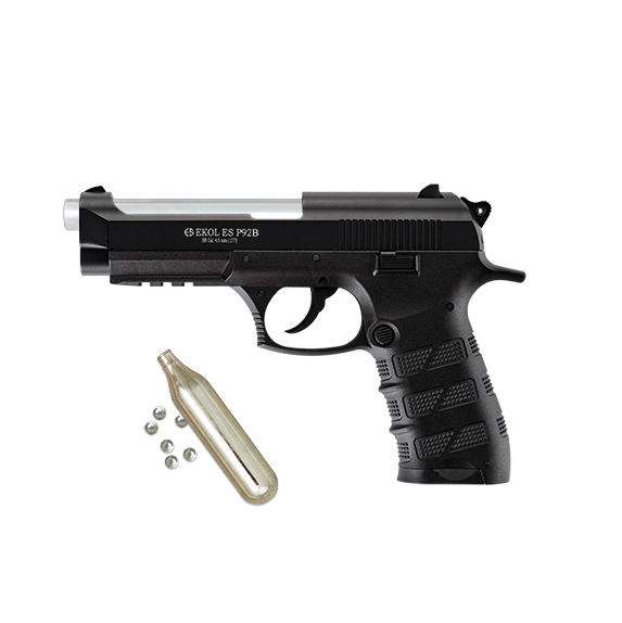 Pistolet en métal noir Ekol CO2 P92-Blowback