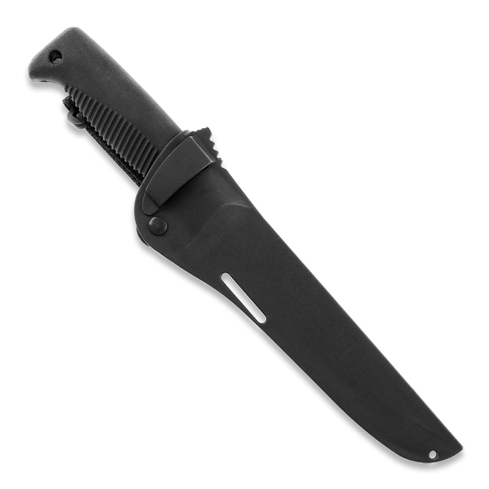 Cuchillo M95 Ranger Puukko con mango de TPE negro y funda de composite negro
