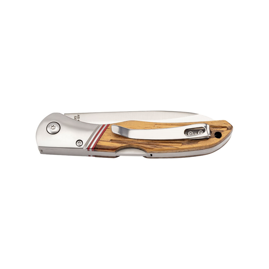 Navaja de bolsillo Herbertz con hoja de 8.8 cm y mango de madera de zebrano con virola de acero inox