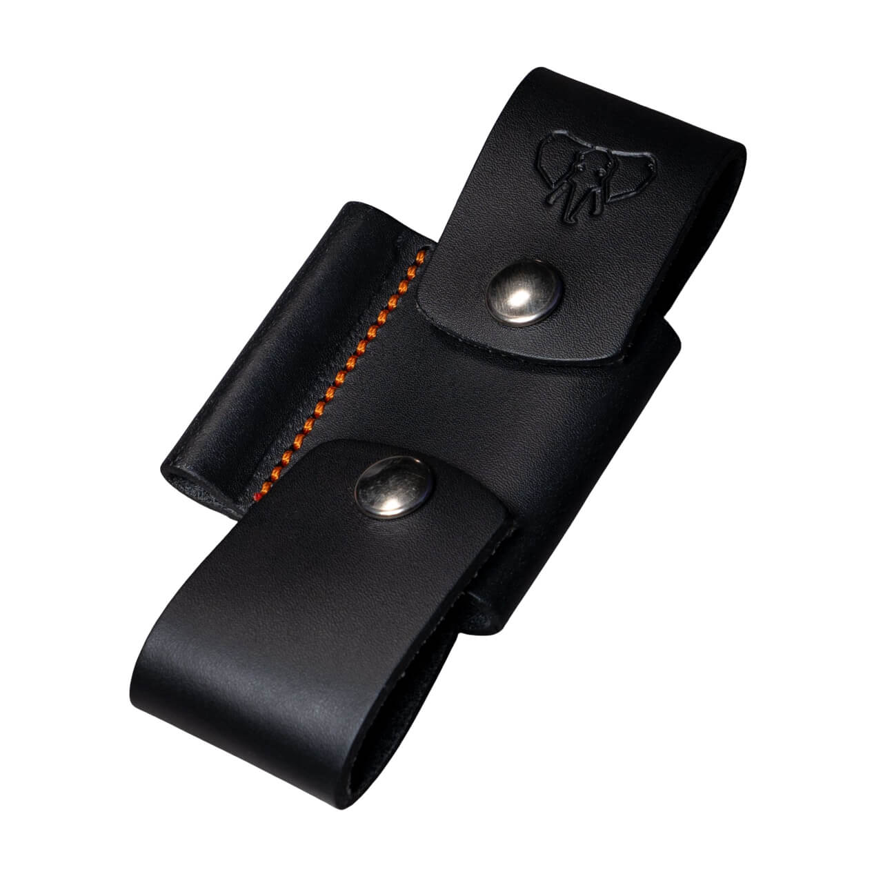 Accouplement en cuir noir et tissu Cudeman orange avec supplément...