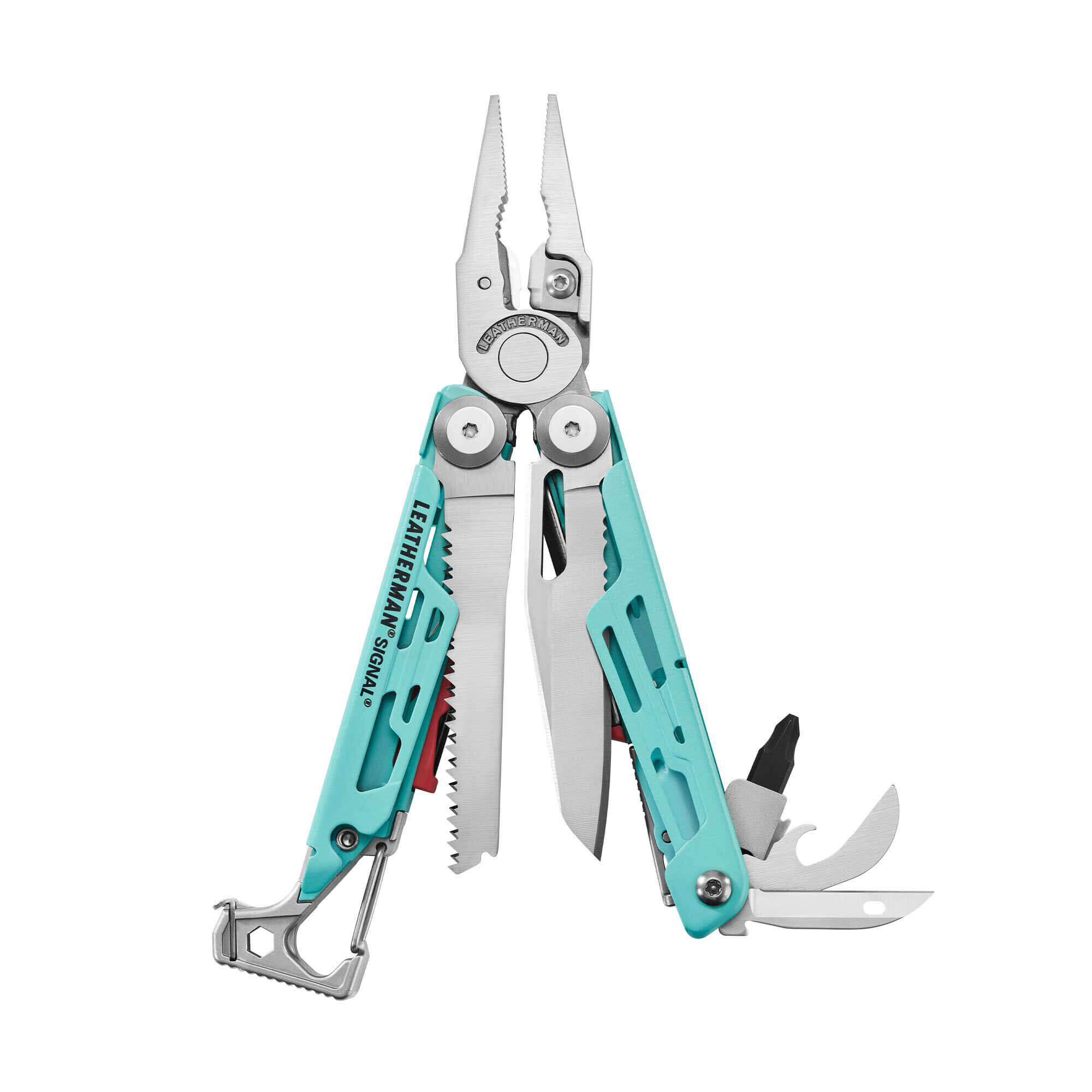 Pinza multiuso Leatherman Signal Aqua e Gray con fodero in nylon ...