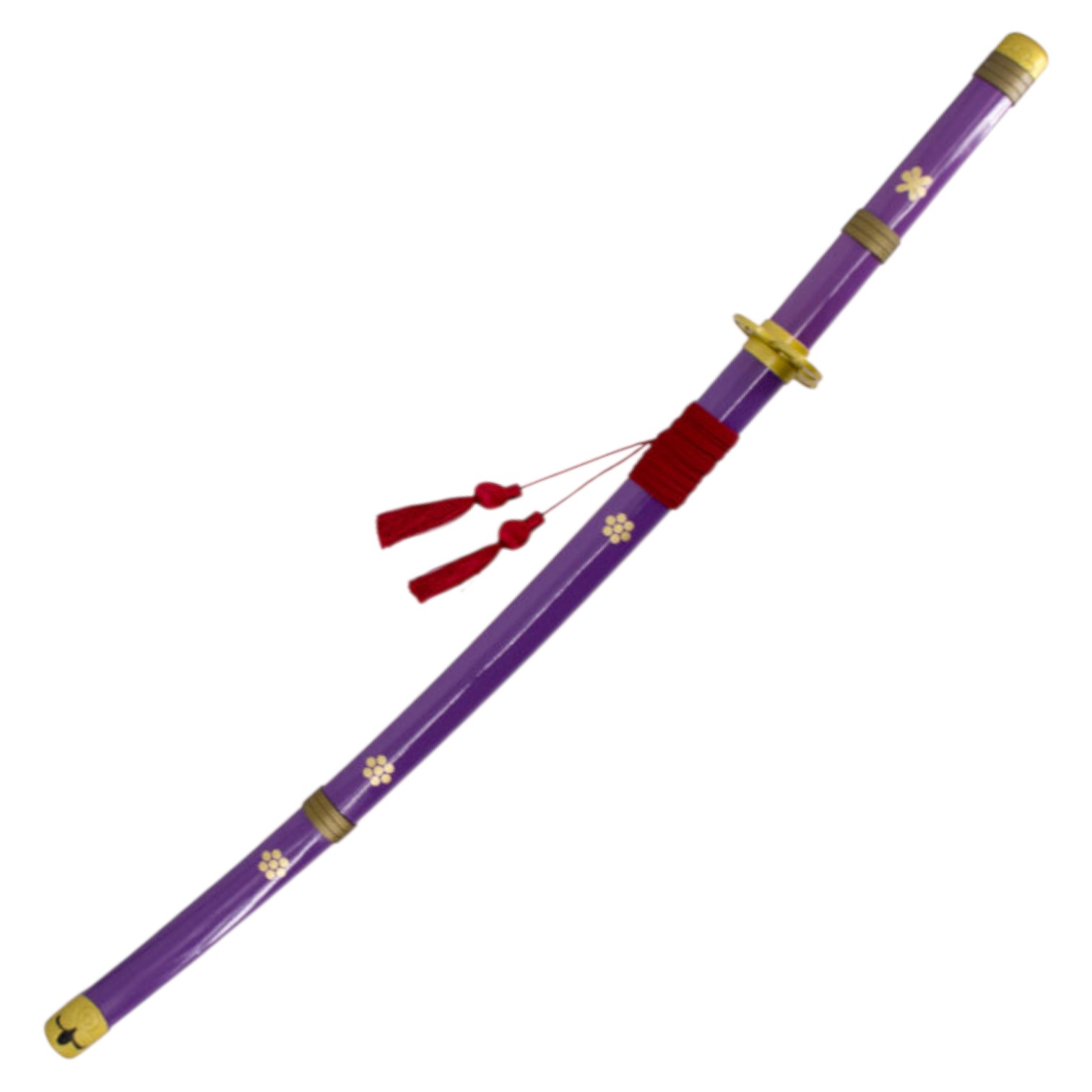 Katana Enma da Zoro na cor One Piece lilás com detalhes dourados