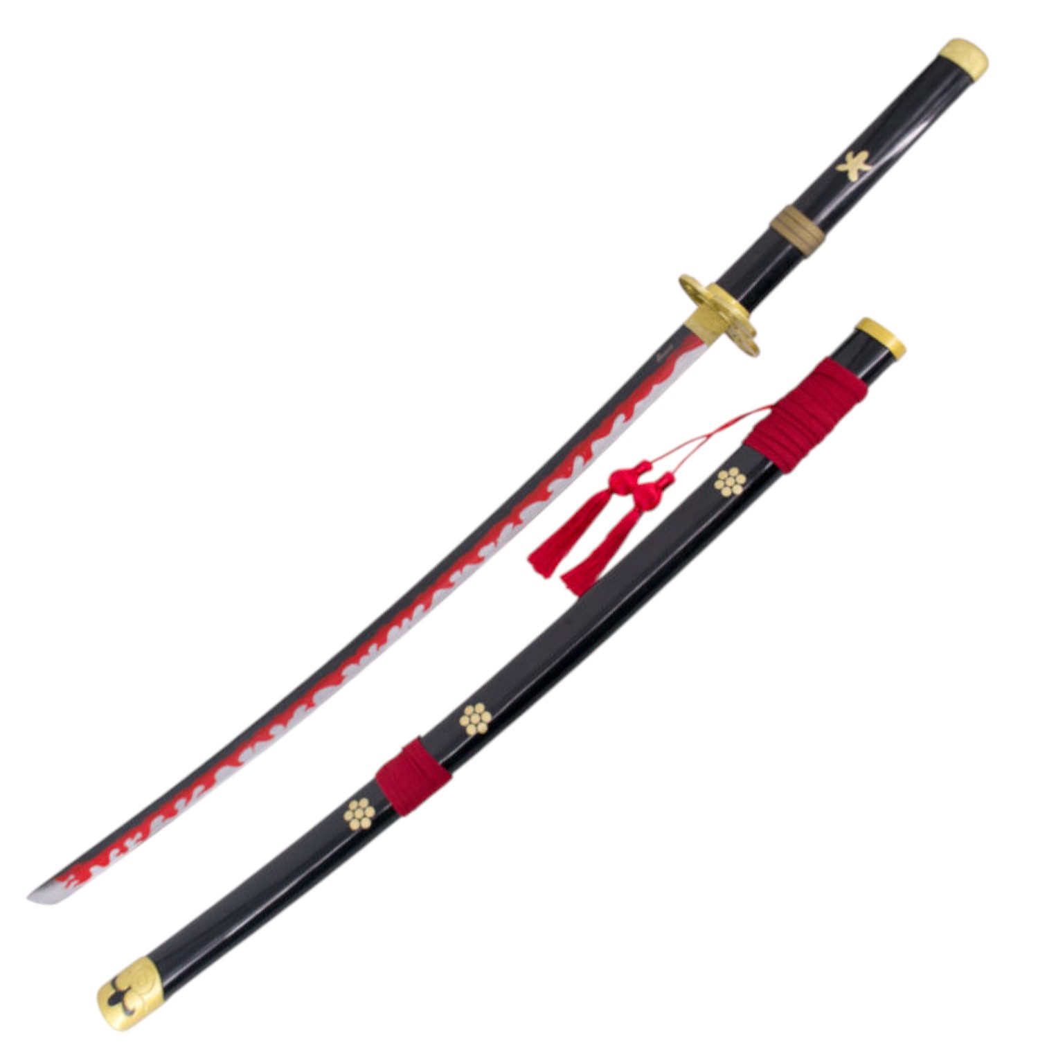 Katana Enma da Zoro em One Piece cor preta com detalhes em dourad...