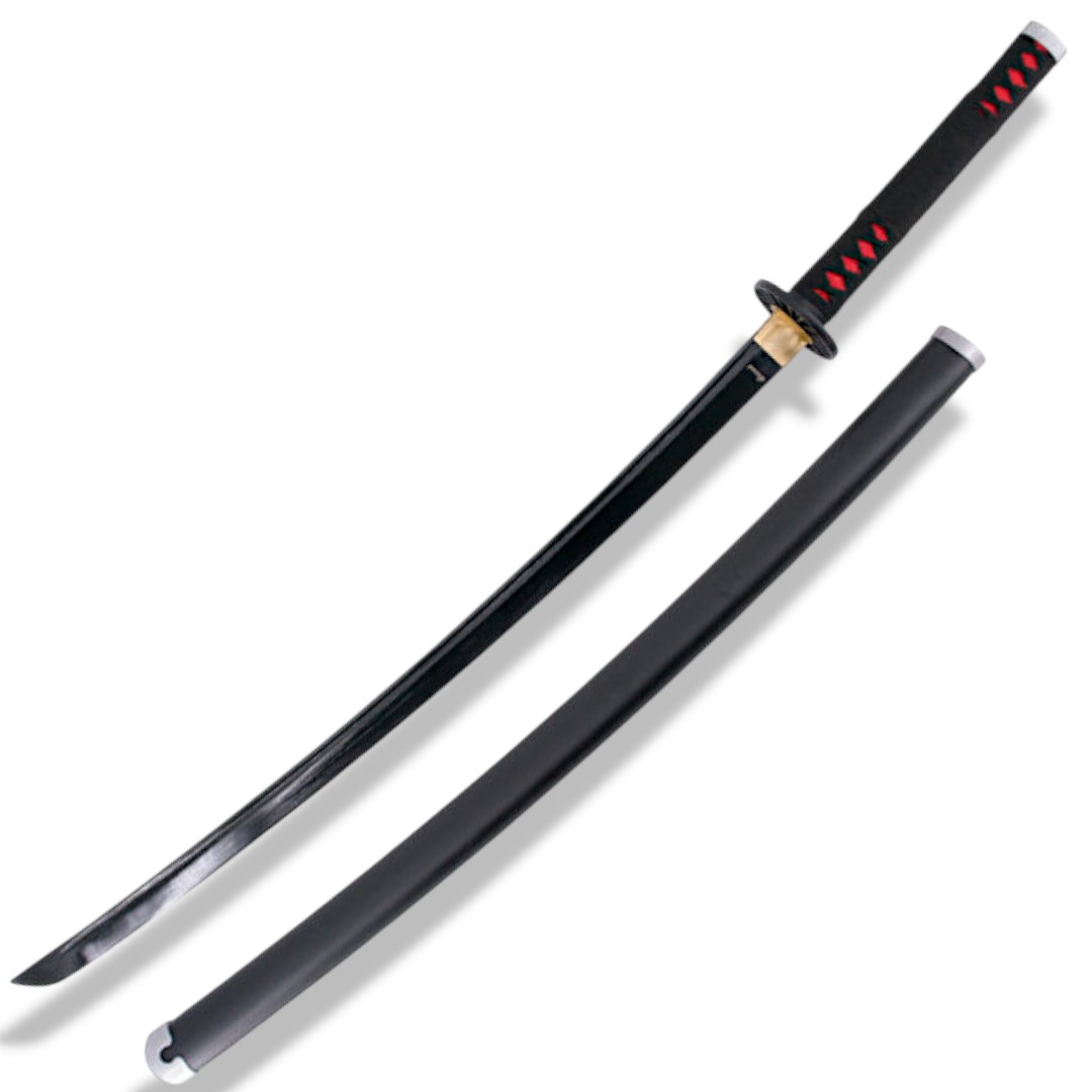 Katana funcional de Kamado Tanjirou com lâmina de aço carbono e b...