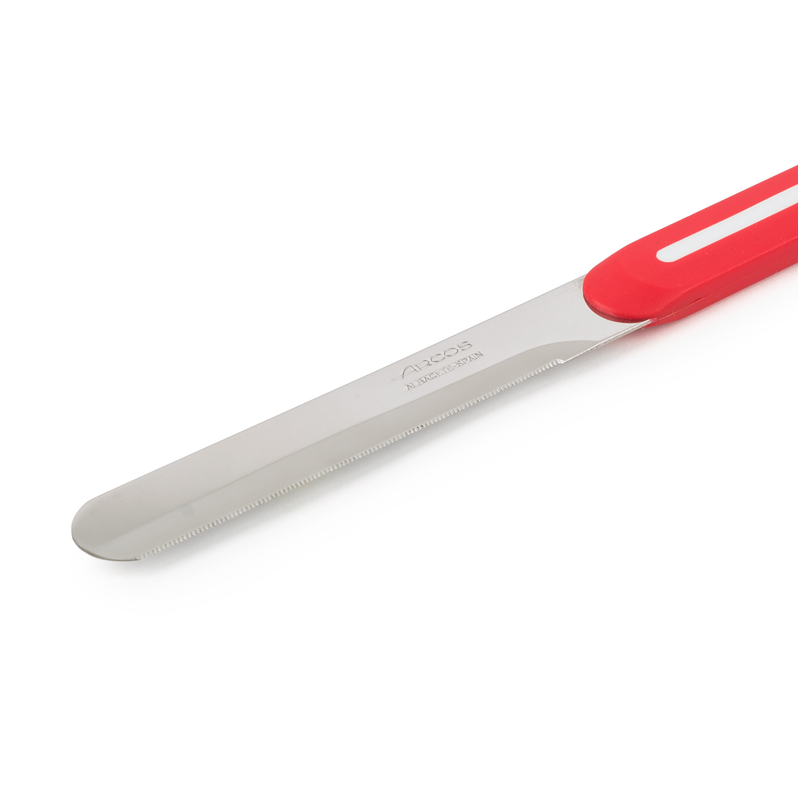 Arcos Nitrum red table knife with 10 cm micro-pearl blade