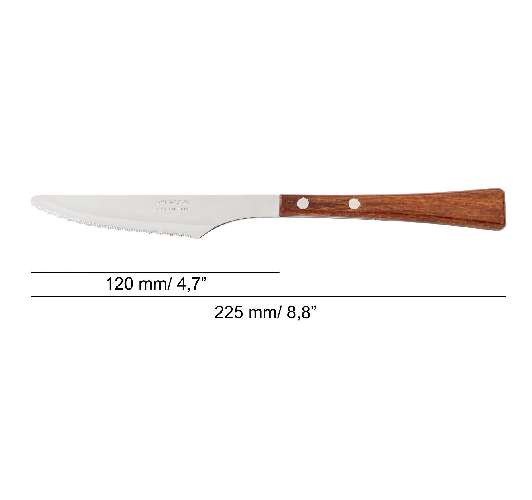 12 Arcos Manchega Tafelmesser 120 mm mit Pressholzgriffen