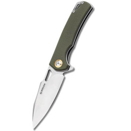 Sports pocket knife with line lock and partially serrated blade