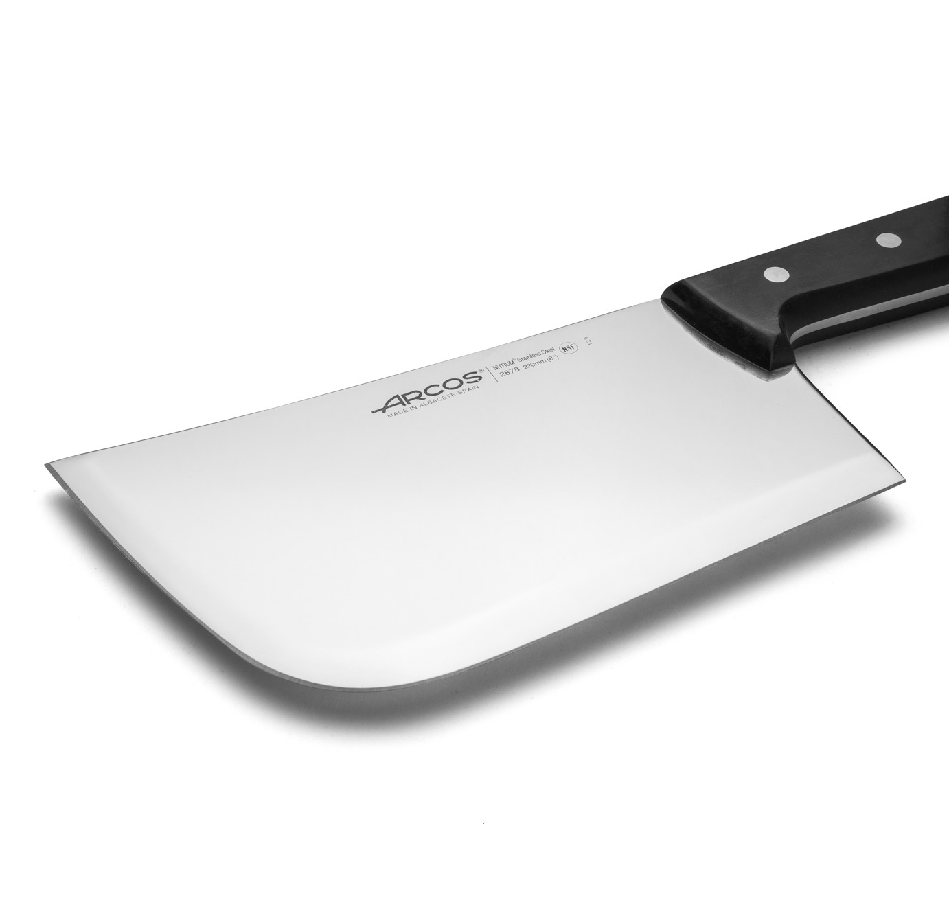 Couperet de chef Arcos Universal avec manche en polyoxyméthylène noir et lame étroite de 220 mm